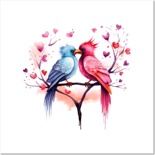 Valentine Kissing Coot Bird Couple Posters and Art